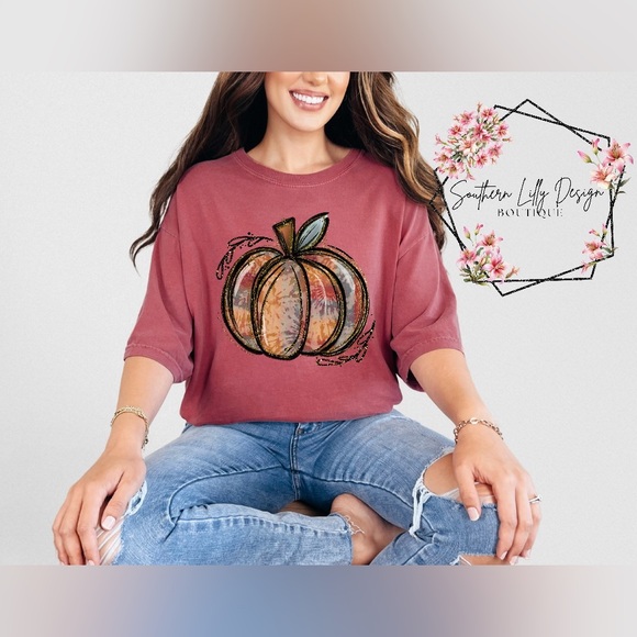 Comfort Colors Pumpkin T-Shirt - Picture 3 of 4